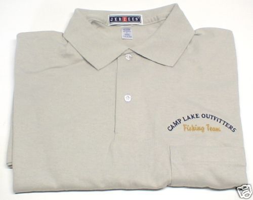 Fishing Team Shirt, Toupe 50/50 Blend Polo Large  