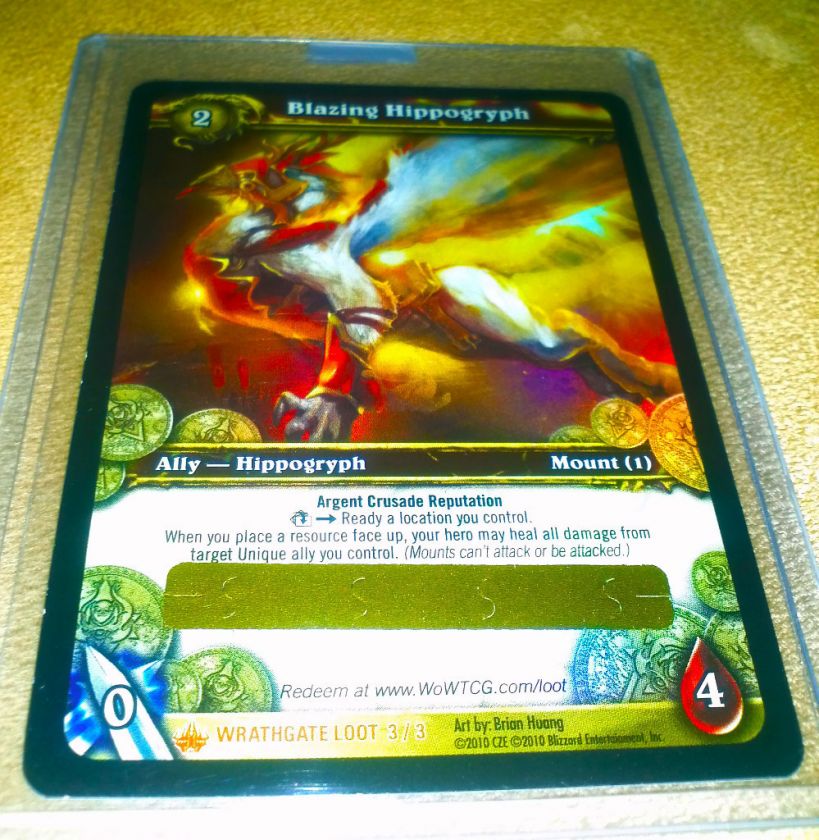 WoW TCG Wrathgate BLAZING HIPPOGRYPH LOOT Mount World of Warcraft 