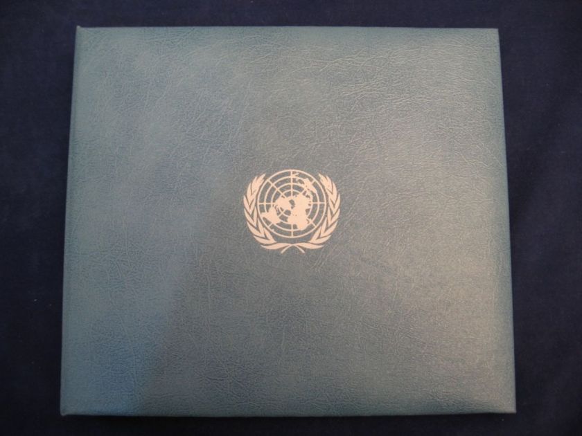 1973 UNITED NATIONS 5 SILVER MEDALs +FDC stamps ALBUM  