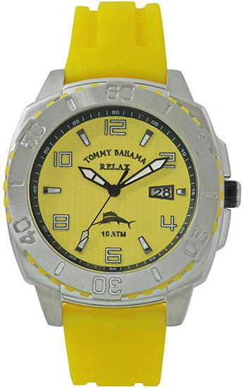 Mens Tommy Bahama Yellow Dail Strap Watch RLX1097  