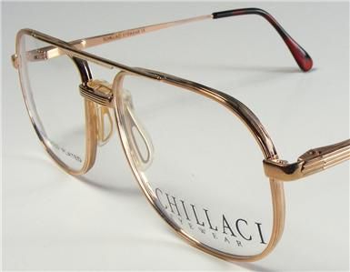 MENS 22K GOLD METAL EYEGLASSES FRAME MEDIUM ENGLISH NAVIGATOR NEW OLD 