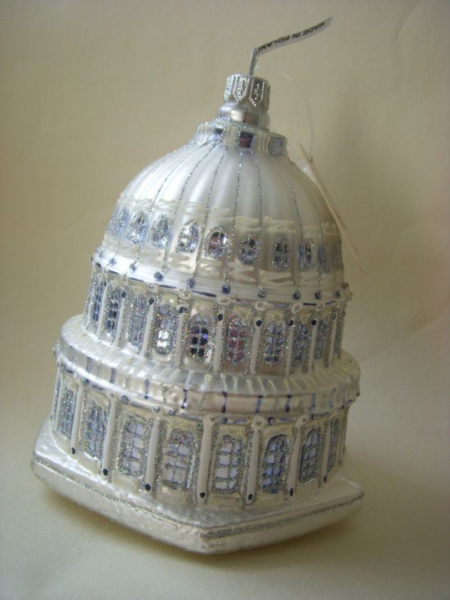 Capital Dome Washington DC Glass Christmas Ornament NEW  