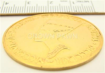 Gold Medal/Coin Regina Nofretete Fine Gold HH 999.9 24k Half Ounce 