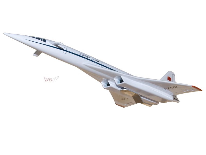 Tupolev TU 144 Aeroflot Wood Desktop Airplane Model  