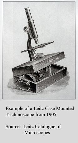 PAUL WAECHTER POTSDAM ANTIQUE MEAT INSPECTORS CASE MOUNTED TRICHINO 