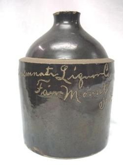 rare fairmount / cincinnati liquor scratch jug 1/2 gal  