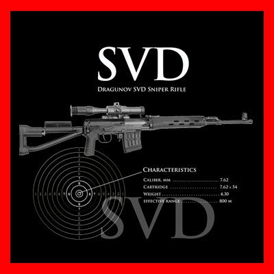   SVD DRAGUNOV SNIPER RIFLE T SHIRT RUSSIAN SOVIET 100% COTTON AK 47 GUN