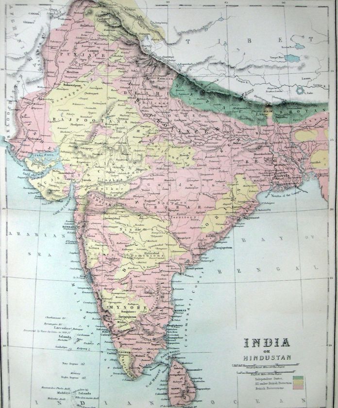 1870. CHAMBERS. India, Ceylon, Indochina, Indostan  