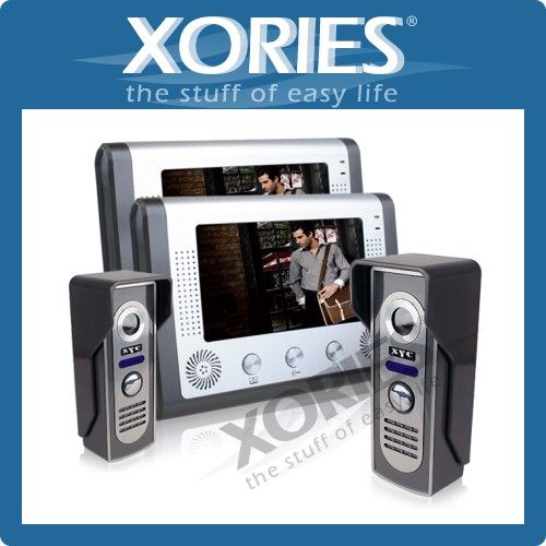 Home Security Kit 7 Night Vision 2 In 2 Out LCD Video Door Phone 