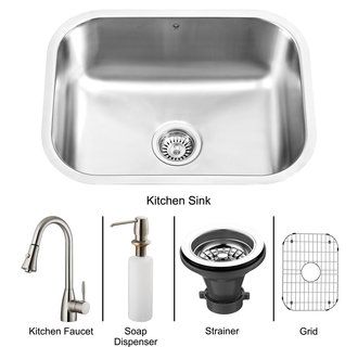 Vigo VG15047 Stainless Steel Single Basin Stainless Steel Undermount 