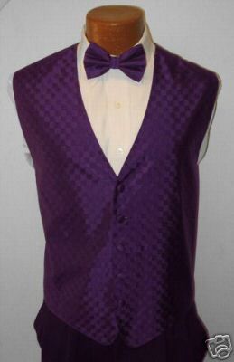 Royal Purple Fusion Tuxedo Fullback Vest S Prom Formal  