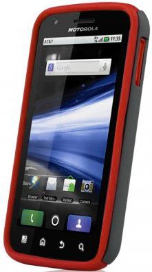 NEW RED NAZTECH VERTEX SKIN CASE FOR MOTOROLA ATRIX 4G  