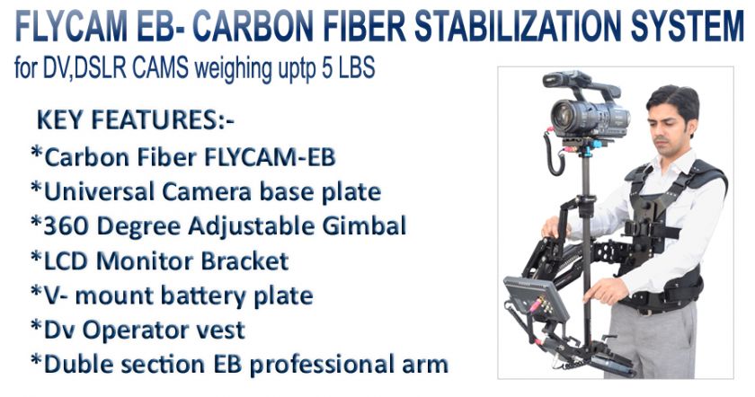 Flycam Carbon Fiber Stabilizer Stativ EB DV Vest Arm for 550D EX3 T2i 