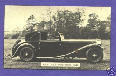 Y4218 RP postcard, Alvis Speed Twenty Coupe, Auto  