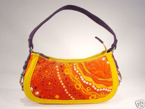 BCBGirls Orange Velveteen Embroidered Hobo Bag *NWOT*  