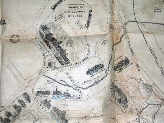 Original 1876 Map, Philadelphia Centennial Worlds Fair  