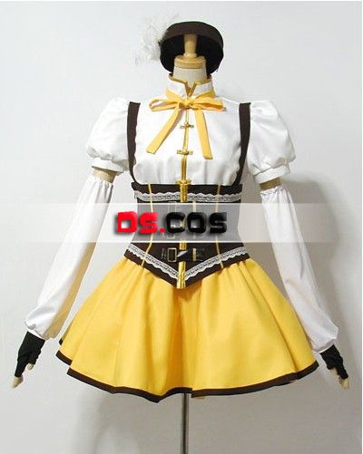 Puella Magi Madoka Magica Mamitomoe (Tomoe Mami) Cosplay Costume Dress 