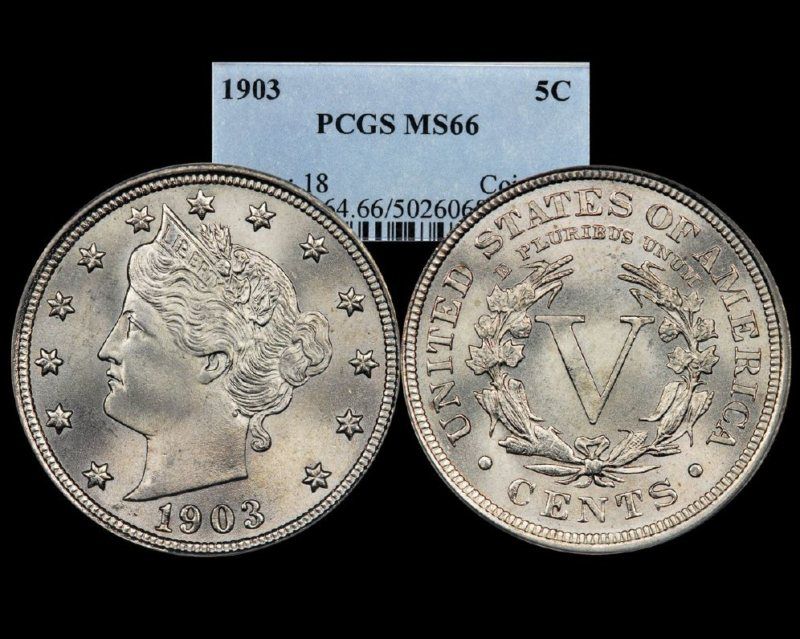 1903 LIBERTY V NICKEL ~ PCGS MS 66  