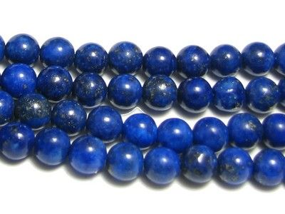 Fil de 48 perles rondes 8 mm 8mm en lapis lazulis AA  