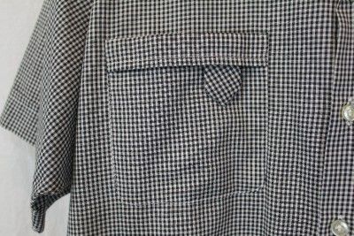 Vintage Vtg 1950s Puritan Atomic Checkered Mens Short Sleeved Button 