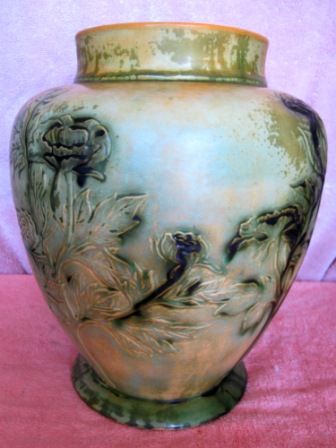 ANTIQUE LCT TIFFANY MONUMENTAL POTTERY FLOWER VASE  