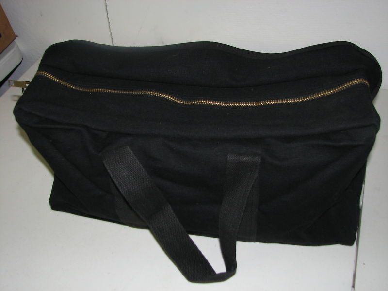 black tanker tool bag w/ hard bottom 19 x 9 x 6 22oz  