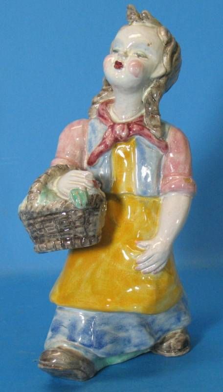 Rahmer Art Deco 10.5 Pottery Figure of Girl c. 1930s  