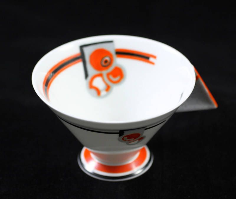 COLLECITBL SHELLEY ART DECO ORANGE APPLE VOGUE TEA CUP  