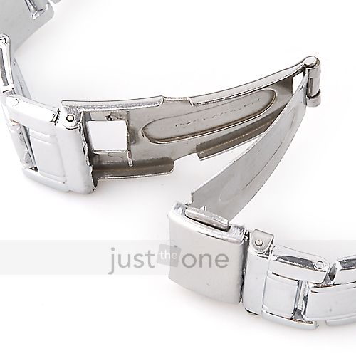 New Popular Men Steel Band 3 clock ring Sliver Tone Sport Quartz Wrist 