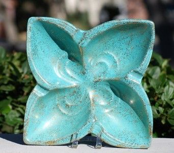 Vintage Art Deco Gilner Pottery H508 Turquoise Gold Flecks Butterfly 