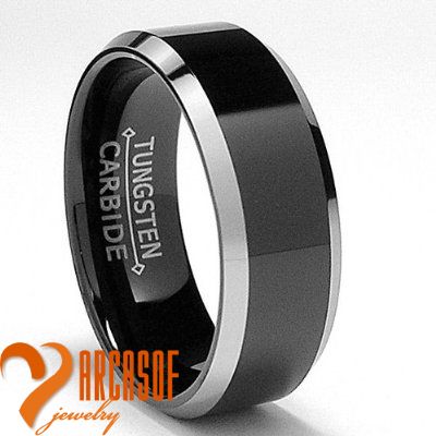 MEN TUNGSTEN RING BLACK COMFORT WEDDING BAND 9 10 11 12  