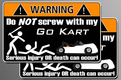 Funny Go Kart warning sticker Cart decal  