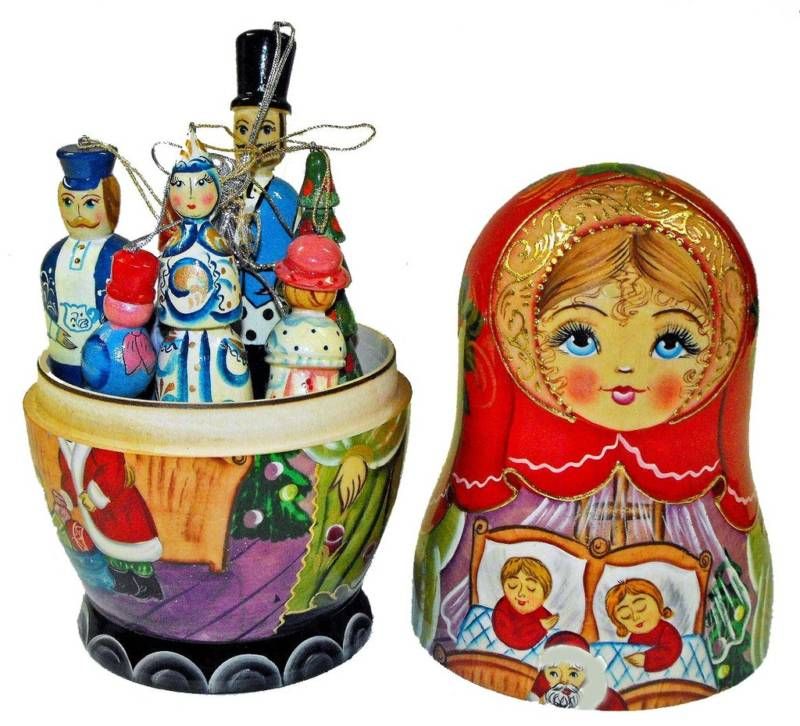 Christmas Doll with Ornaments. Russian Traditions.  