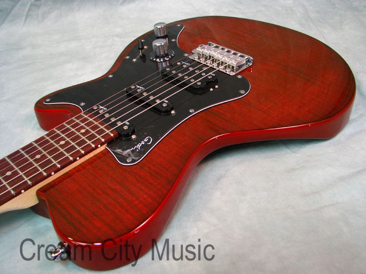 godin sd 22 in dark trans red w n tune onboard tuner brand new b stock