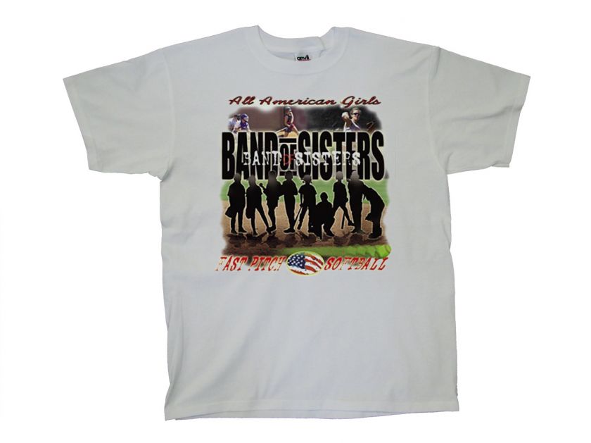 Softball T Shirt Band Of Sisters All American Girls  