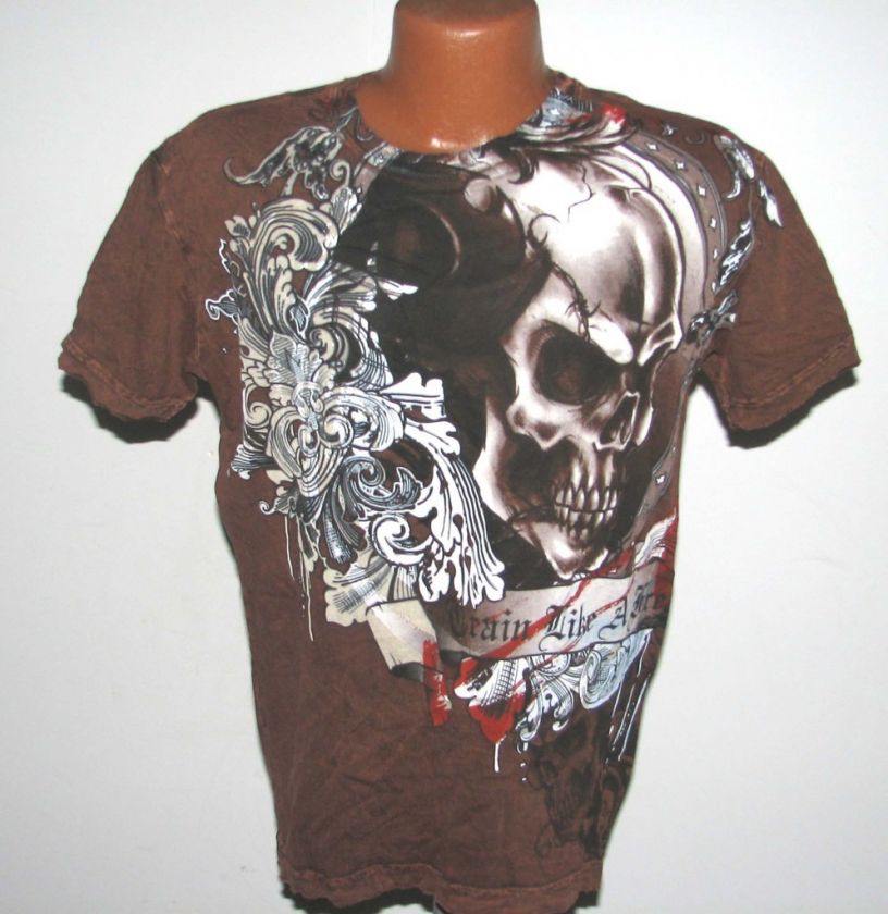 TLF T Shirt Train Like a Freak Skull bodybuilding Med.  