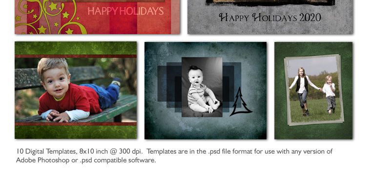 HOLIDAY PHOTO TEMPLATES CHRISTMAS DIGITAL BACKGROUNDS +  