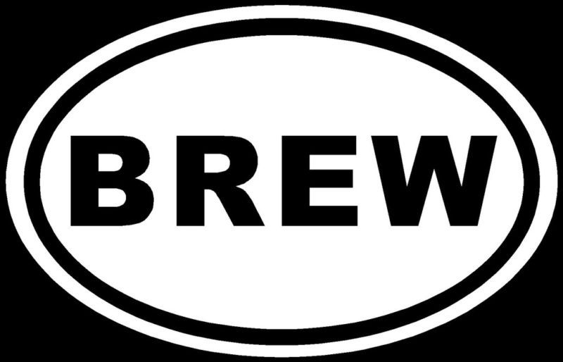 BREW Sticker Beer Keg Meister Funny Vinyl Decal Laptop  