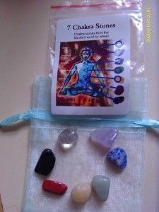 Crystal Beginners Tumblestone Set Chakra Chart Bag  