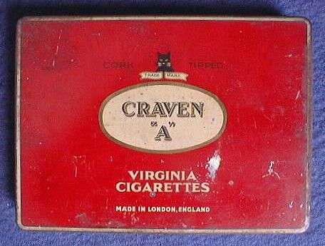 CIGARETTE TIN BLACK CAT 50 CRAVEN A #1  