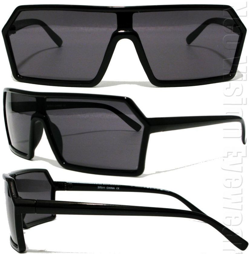 Aviator Style Retro Stunna Shades Sunglasses Smoke Black 011  