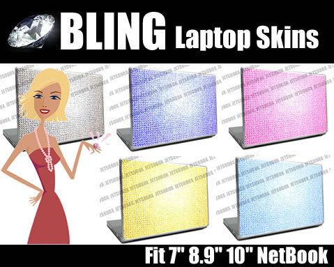 10 Netbook Mini Laptop Bling Crystal Sticker Skin  