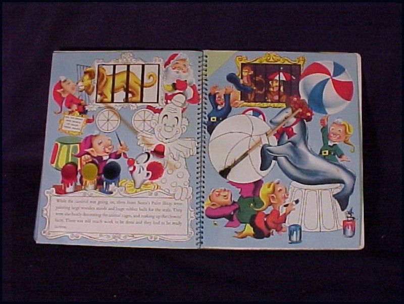 1955 Santas Merry Carnival Christmas Pop Up Book NMint  