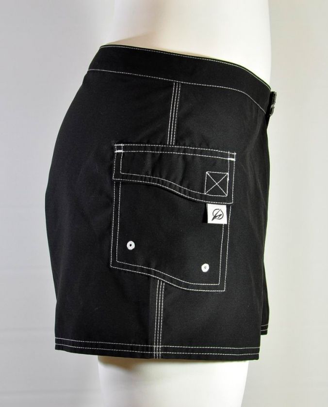 NEW LADIES KELLY LOW RISE BLACK BOARD SHORTS R71641  