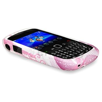 White Purple Hard Rubber Skin Case For Blackberry Curve 8520 8530 9300 