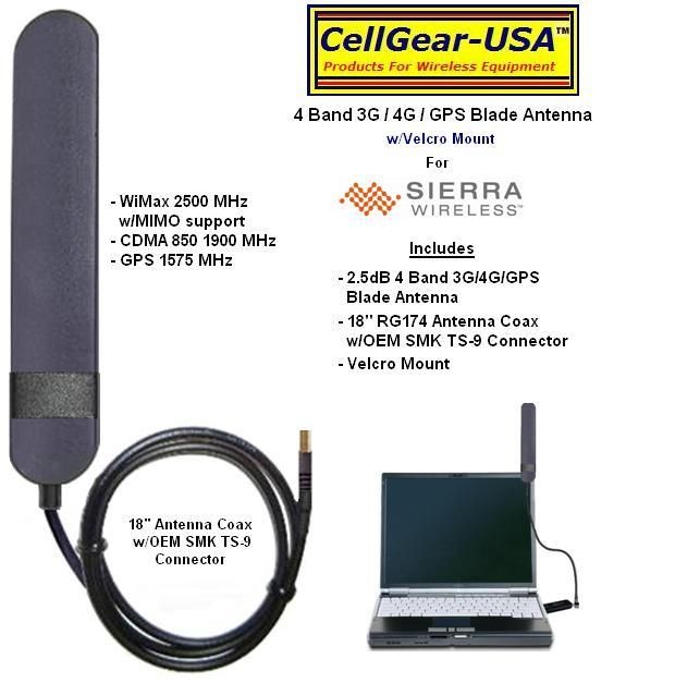 Sierra Wireless Sprint 250U 4G 4 Band Blade Antenna  