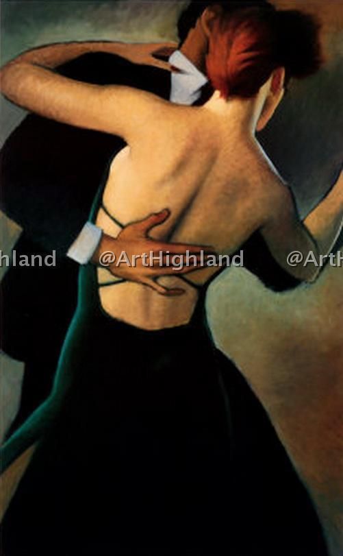 Hand Painted Portrait Oil Painting Canvas Tango Dancers  