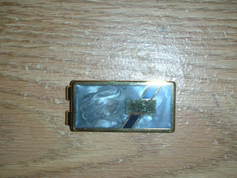 Anson Mfg Blue / Gray Enamel Gold Trim Money Clip USA  