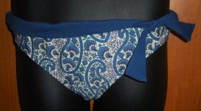 Converse Blue Paisley Bikini Bottoms   SZ L   NWT  