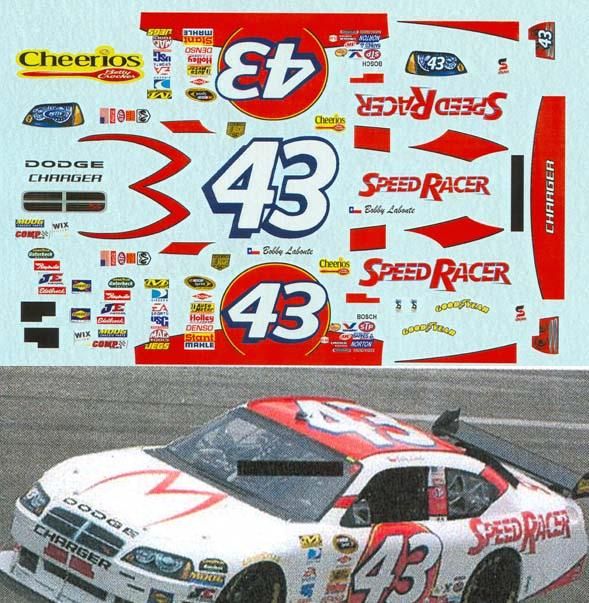 43 BOBBY LABONTE Speed Racer DODGE CHARGER PETTY 1/32nd Scale 
